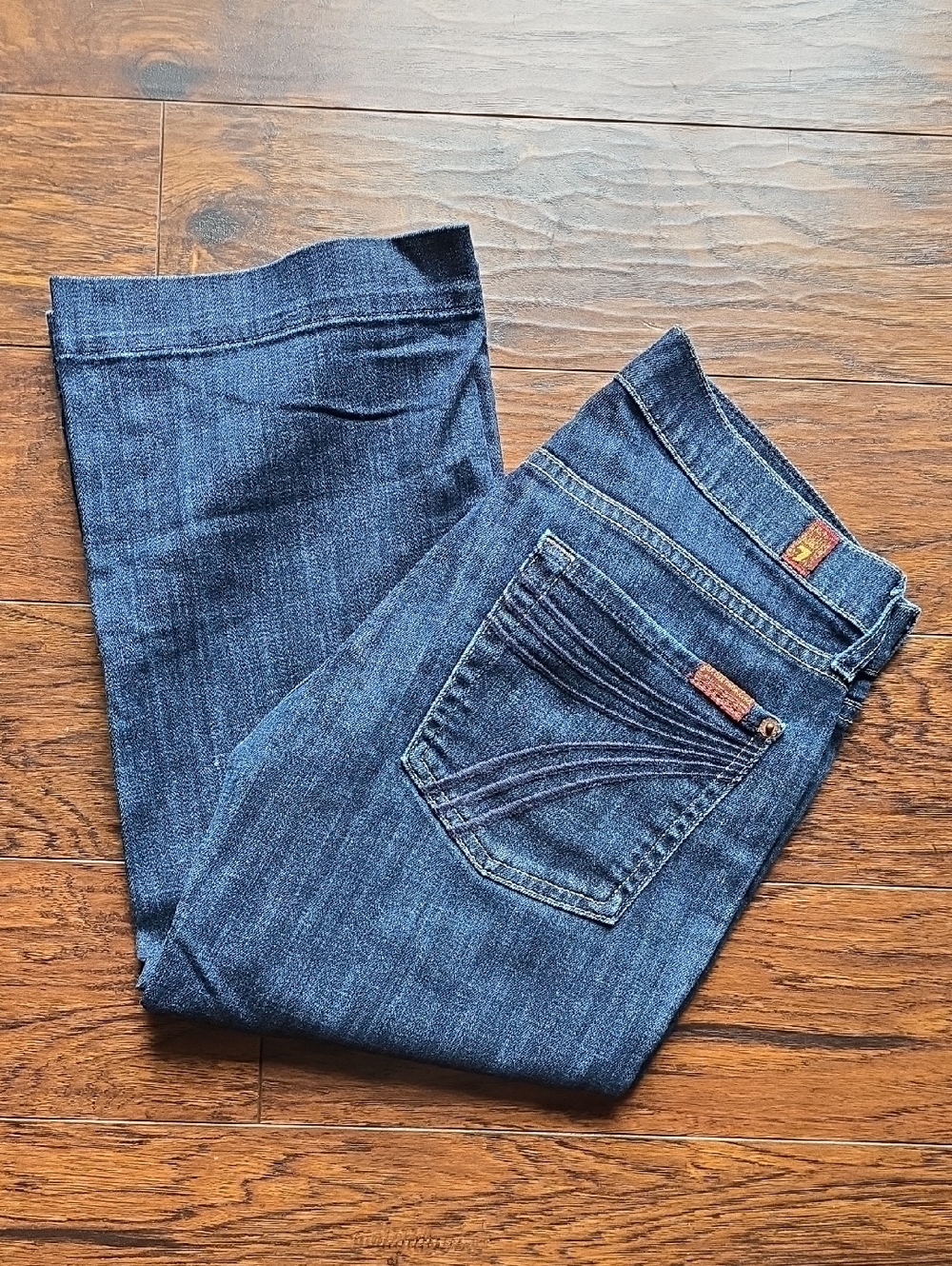 7 For All Mankind Dark Blue Crop Dojo Jeans 27